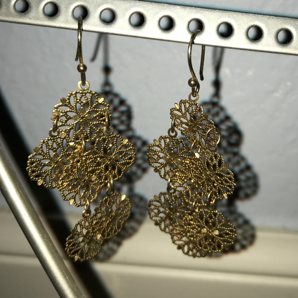 beautiful golden earrings